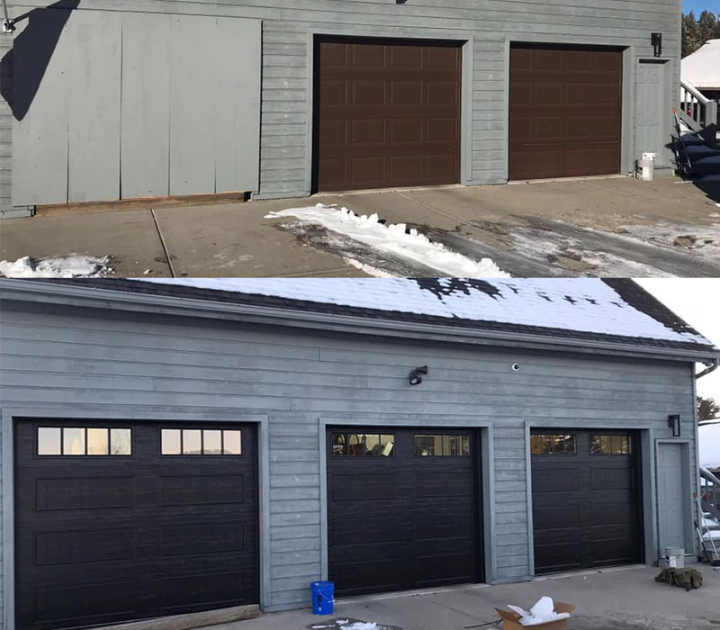 new black garage doors