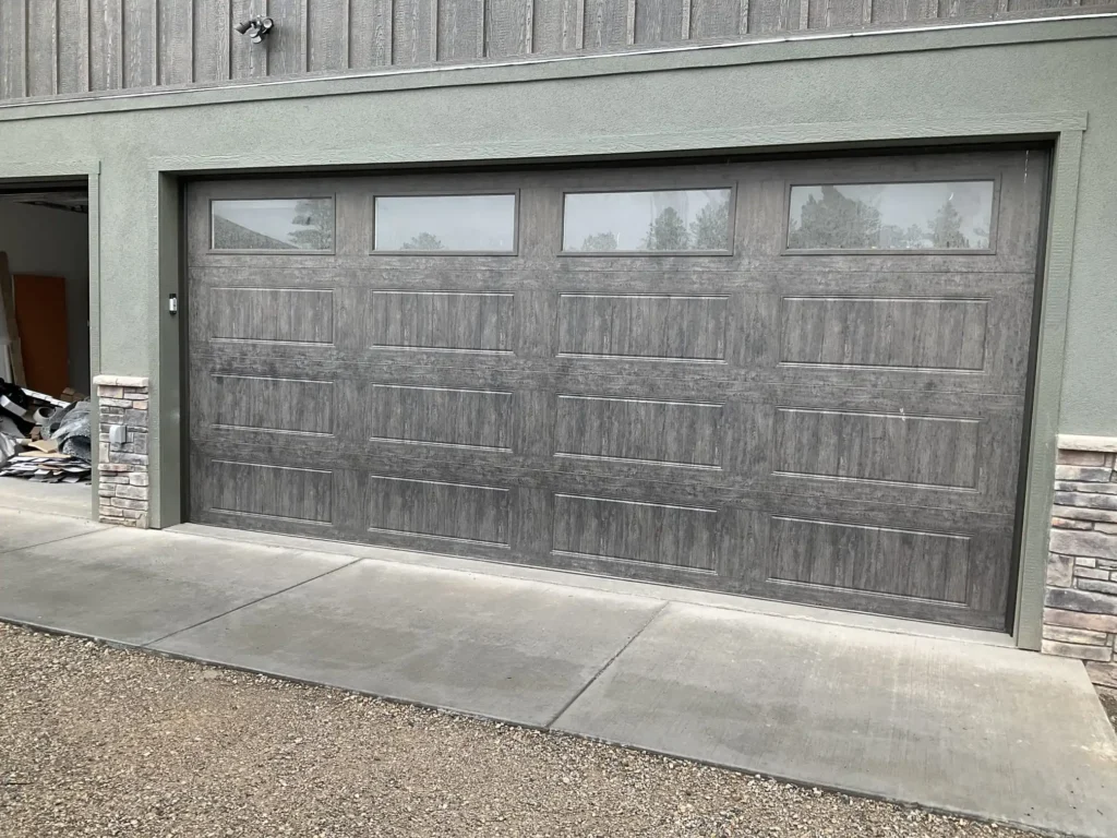 Gray garage door in Romeo, CO